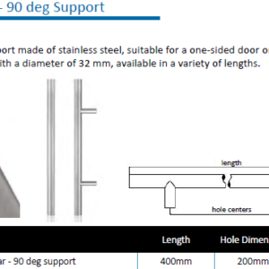 Specials Lot 56/7 - Pull Bar Handles | 90° /W Fixing Kit
