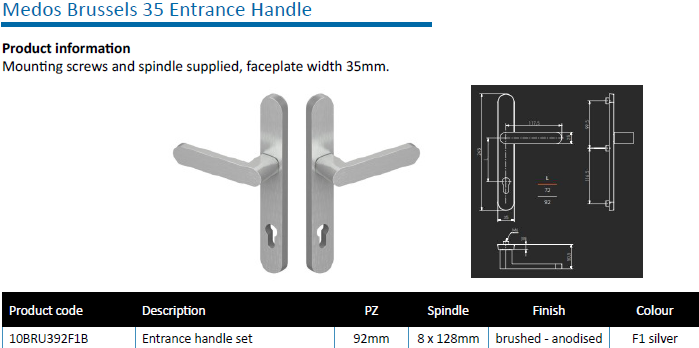 Specials Lot 27/10 - Frontline Entrance Handles