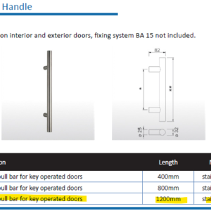 Specials Lot 56/6 - Pull Bar Handles | 90° /W Fixing Kit