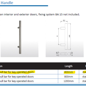 Specials Lot 56/4 - Pull Bar Handles | 90° /W Fixing Kit